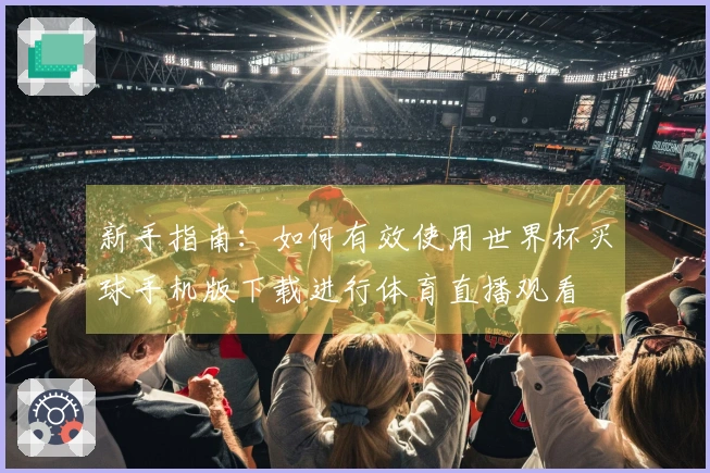 新手指南：如何有效使用世界杯买球手机版下载进行体育直播观看